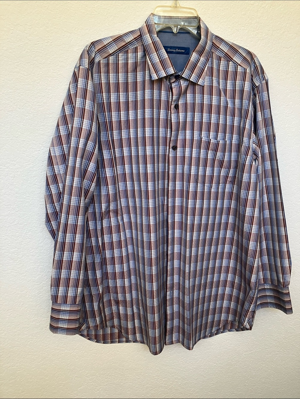 Tommy Bahama Men's Plaid Button-Down Shirt - Blue, Brown & White
